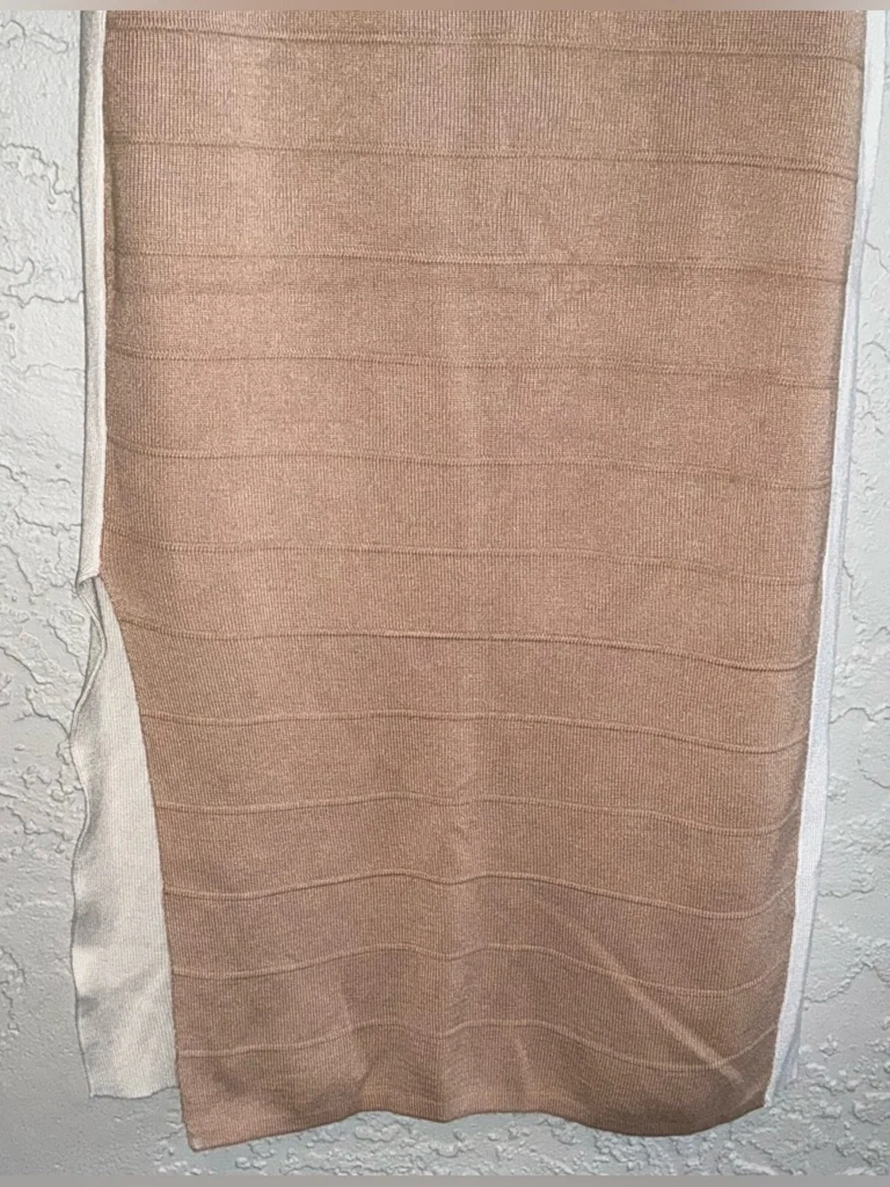 Almost Famous Blush Bodycon Dress with White Side Panels - Picture 3 of 6
